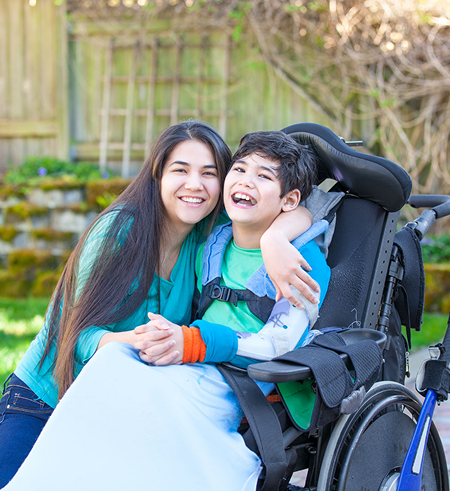 Family receiving compassionate support